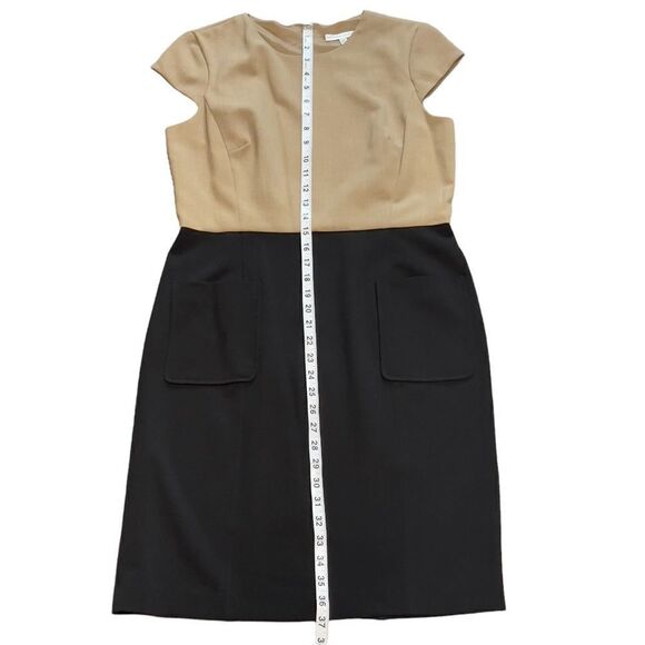 Sandra Darren Two Color Front Pockets Sheath Dress Size 10 - Picture 11 of 15